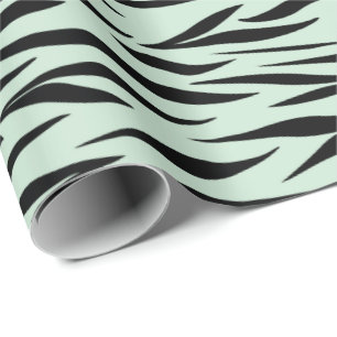 Papier Cadeau Motif de tigre Anniversaire Menthol vert sans voil