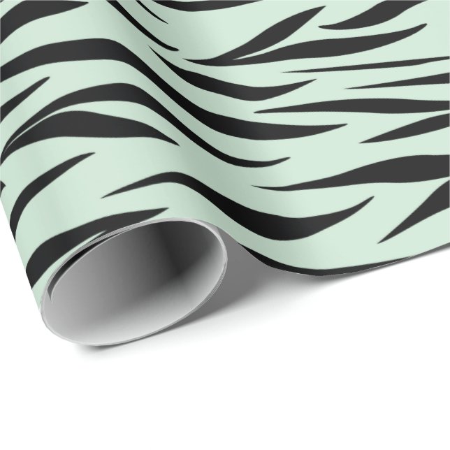 Papier Cadeau Motif de tigre Anniversaire Menthol vert sans voil (Coin rond)