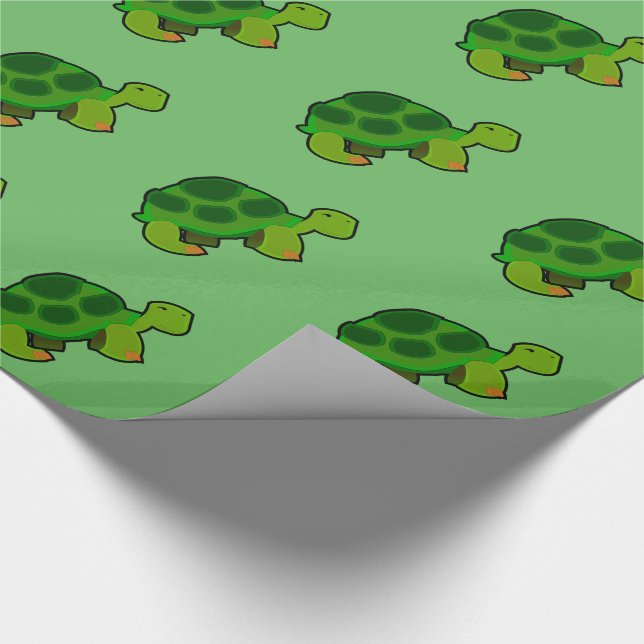 Papier Cadeau Motif de tortue - Papier d'enveloppement brillant, (Coin)
