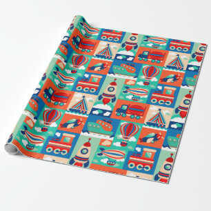 Papier Cadeau Motif de transport mignon