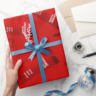 Papier Cadeau Motif de tube de nettoyeur rouge