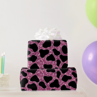 Papier Cadeau Motif de vache à Parties scintillant violette