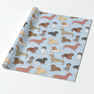 Papier Cadeau motif de variété dachshund