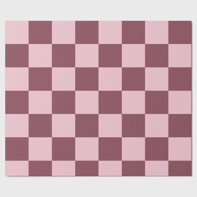 Papier Cadeau Motif de vérification Rose poussière (Couture)