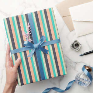 Papier Cadeau Motif d'éclaboussures d'aqua, de prune et de pêche