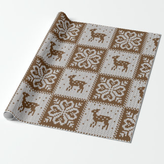 Papier Cadeau Motif décoratif vintage hiver confit