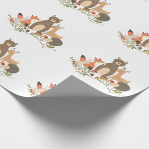 Papier Cadeau Motif des animaux des bois