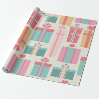 Papier Cadeau Motif des boîtes-cadeaux Pastel