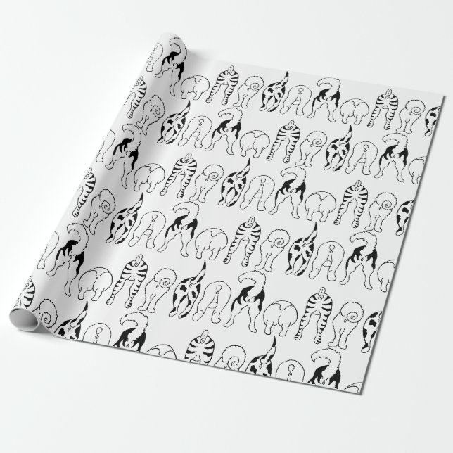 Papier Cadeau Motif des boutons de chien (Déroulé)