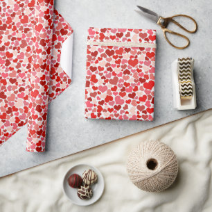 Papier Cadeau Motif Des Coeurs, Coeurs Rouges, Amour