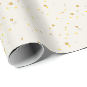 Papier Cadeau Motif des étoiles (blanc cassé)