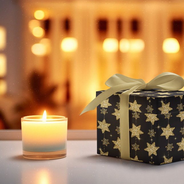 Papier Cadeau Motif des étoiles de Parties scintillant de verre  (Créateur téléchargé)
