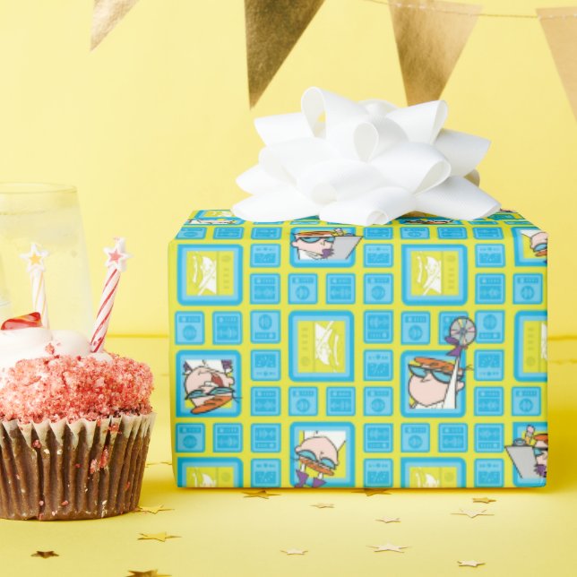 Papier Cadeau Motif des expériences de laboratoire de Dexter (Fête d'anniversaire)