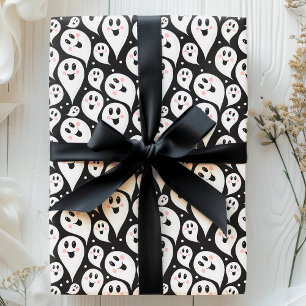 Papier Cadeau Motif des Fantômes d'Halloween