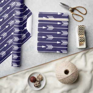 Papier Cadeau Motif des flèches bleues de la marine