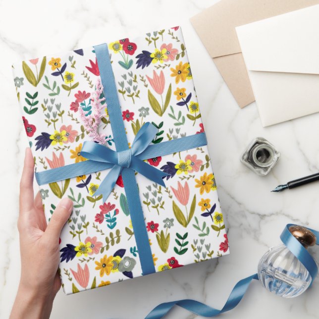 Papier Cadeau Motif des fleurs folles des tulipes de printemps (Cadeaux)
