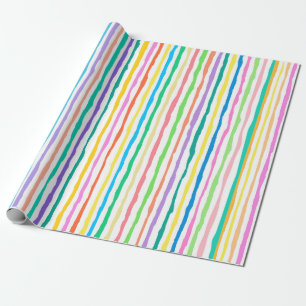 Papier Cadeau Motif des lignes colorées dessinées à la main