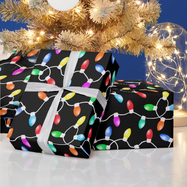 Papier Cadeau Motif des lumières de Noël (Vacances)