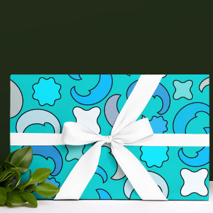 Papier Cadeau Motif des nuages de la Lune bleue