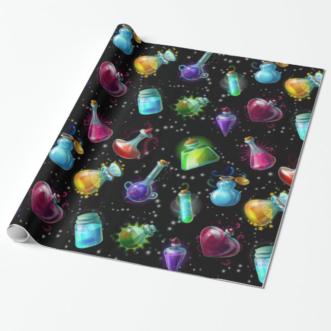 Papier Cadeau Motif des potions magiques (Déroulé)
