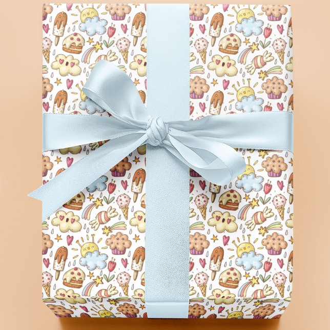Papier Cadeau Motif des soins de soleil et de fête (Créateur téléchargé)