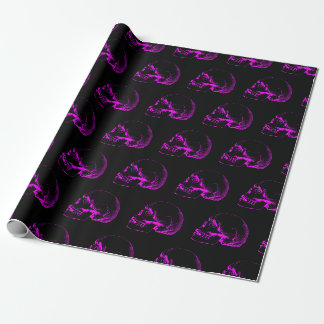 Papier Cadeau Motif d'esquisse crâne violet