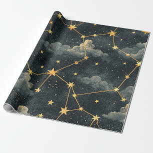 Papier Cadeau Motif d'étoile de constellation céleste (1)