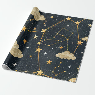 Papier Cadeau Motif d'étoile de constellation céleste (2)