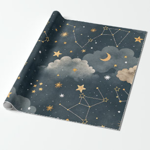 Papier Cadeau Motif d'étoile de constellation céleste (5)