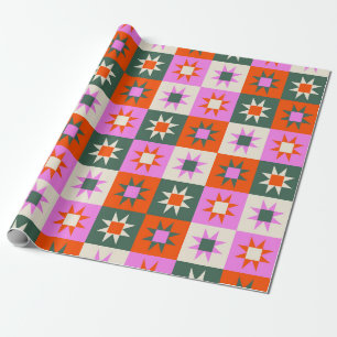 Papier Cadeau Motif d'étoile géométrique dynamique