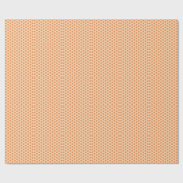 Papier Cadeau Motif d'étoiles d'or/orange (Plat)