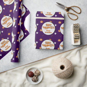 Papier Cadeau Motif d'Halloween et message effrayant
