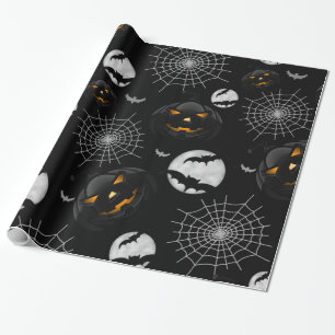 Papier Cadeau Motif d'Halloween sombre et Éffrayant