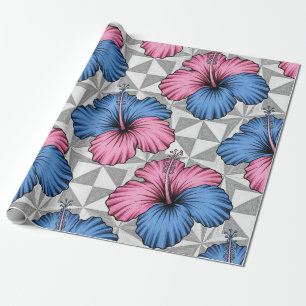 Papier Cadeau Motif d'Hibiscus Tropical Côtier (5)