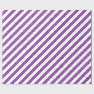 Papier Cadeau Motif diagonal pourpre et blanc de rayures