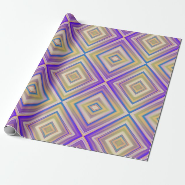 Papier Cadeau Motif diamant alternatif Indigo Purple (Déroulé)