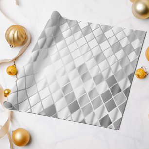Papier Cadeau Motif diamant gris argent Toutes les occasions