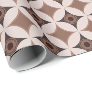 Papier Cadeau Motif diamants atomiques rétro marron des années 5