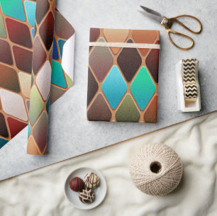 Papier Cadeau Motif Diamond coloré