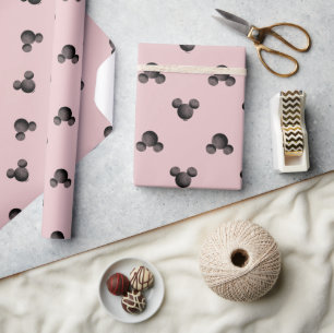 Papier Cadeau Motif d'icône Mickey rose