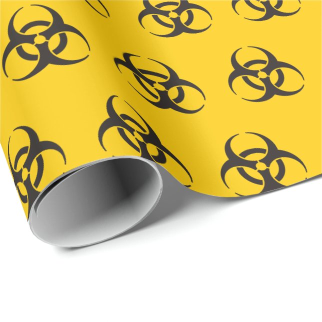 Papier Cadeau Motif d'icônes de risque biologique (Coin rond)