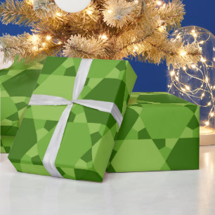 Papier Cadeau Motif d'illusion optique à six points Green Star