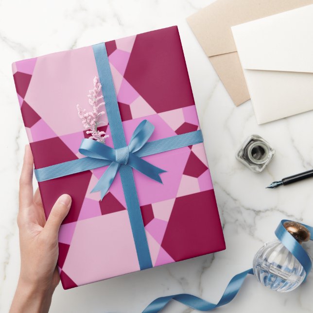 Papier Cadeau Motif d'illusion optique Girly Pink (Cadeaux)