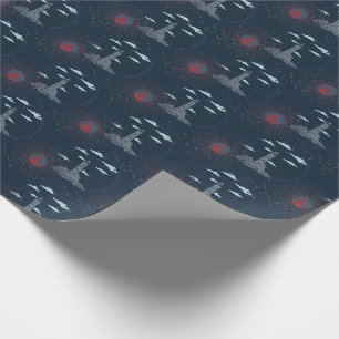 Papier Cadeau Motif d'illustration de phare vintage enveloppant
