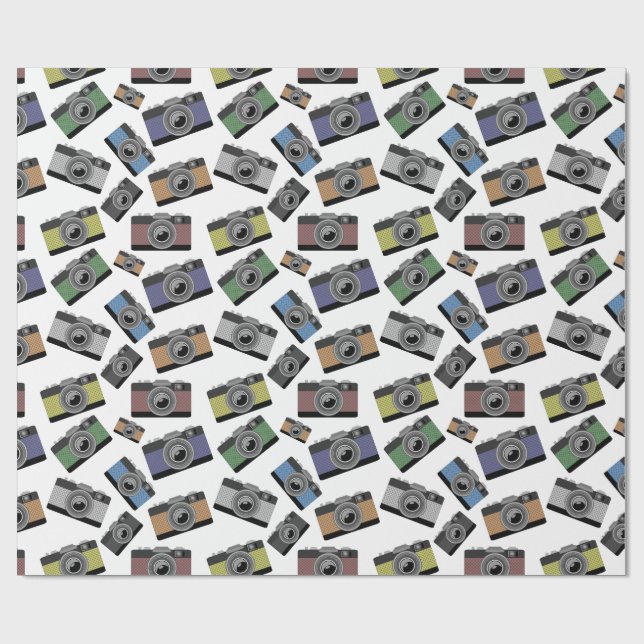 PAPIER CADEAU MOTIF D'ILLUSTRATION DE PHOTOS COLORÉES (Plat)