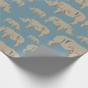 Papier Cadeau Motif d'illustration Rhinoceros Rhino