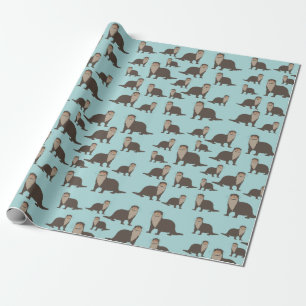 Papier Cadeau Motif d'illustrations de mignon Otter