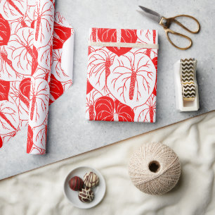 Papier Cadeau Motif d'impression moderne Hawaiian Anthurium