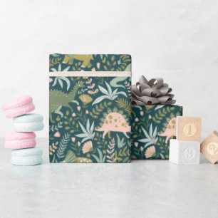 Papier Cadeau Motif Dinosaur Vert