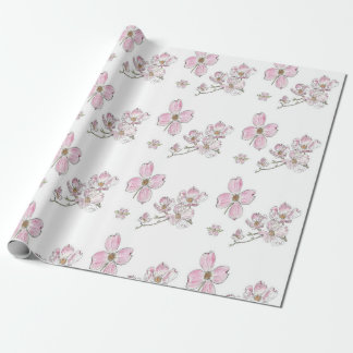 Papier Cadeau Motif Dogwood sur papier d'emballage